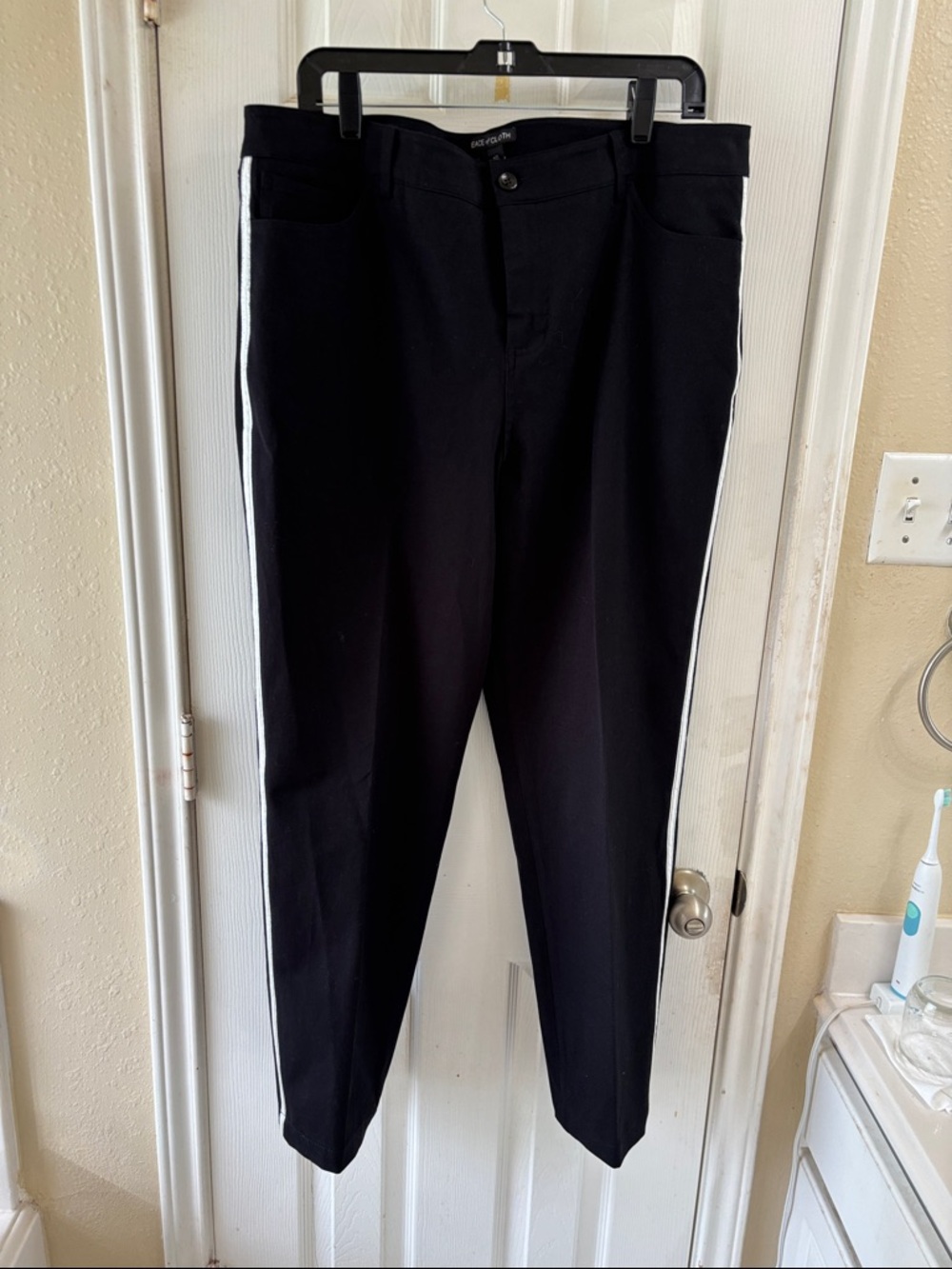 Peace of Cloth Black Oakley pants with Metallic stripe. NWT